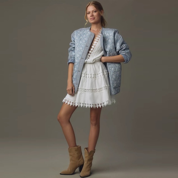 Anthropologie - Avec Les Filles - Floral Stripe Quilted Jacket - Picture 1 of 15